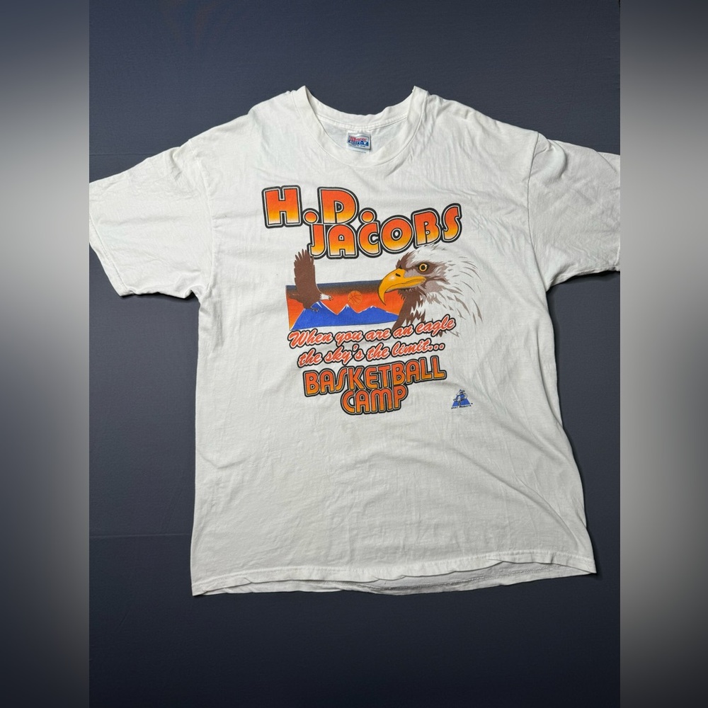 VINTAGE H.D JACOBS BASKETBALL CAMP BEEFY HANES TAG XL